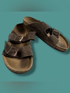 Birkenstock Arizona Mocha Suede Leather Soft Footbed Sandals - Select Size 40
